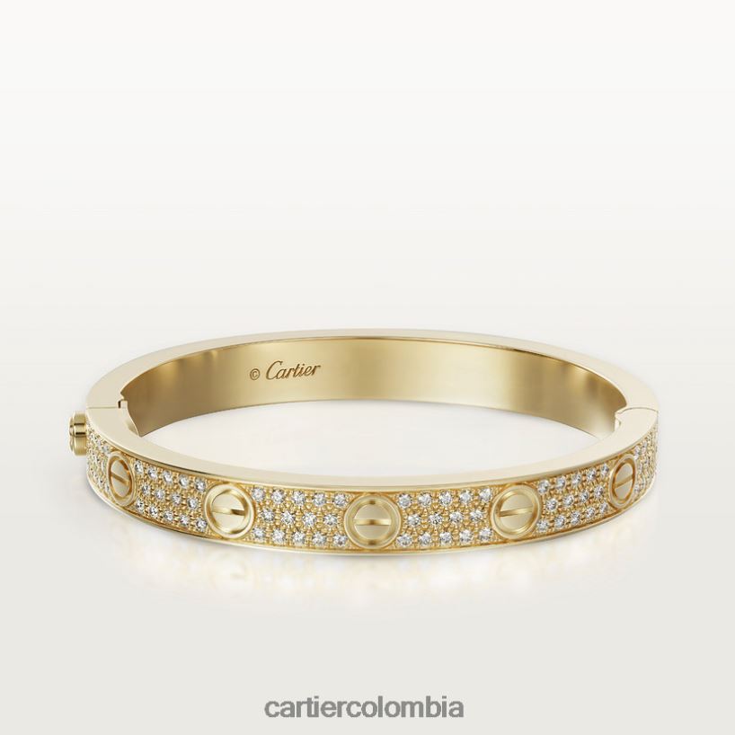 joyería Cartier pulsera de amor, pavimentada de diamantes oro amarillo V0HXJN175