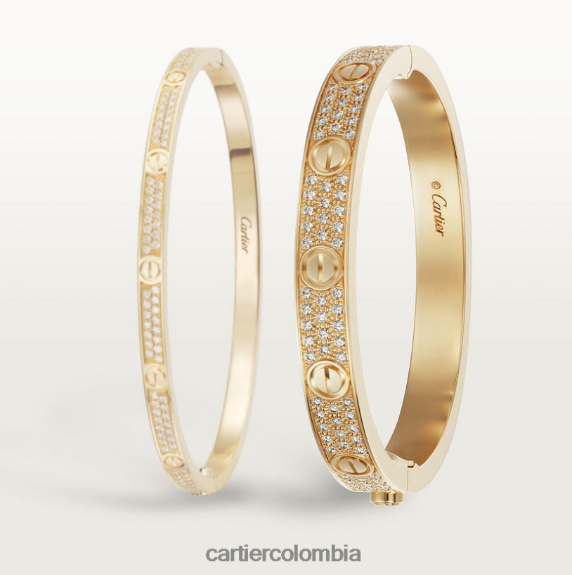 joyería Cartier pulsera de amor, pavimentada de diamantes oro amarillo V0HXJN175