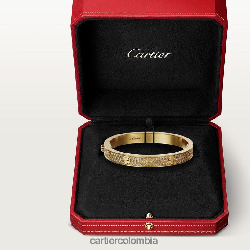 joyería Cartier pulsera de amor, pavimentada de diamantes oro amarillo V0HXJN175