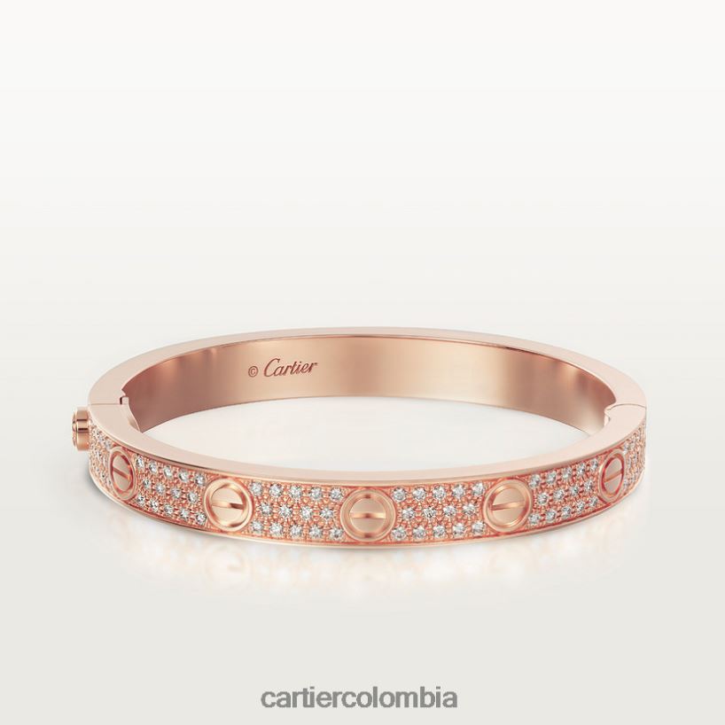 joyería Cartier pulsera de amor, pavimentada de diamantes oro rosa V0HXJN169