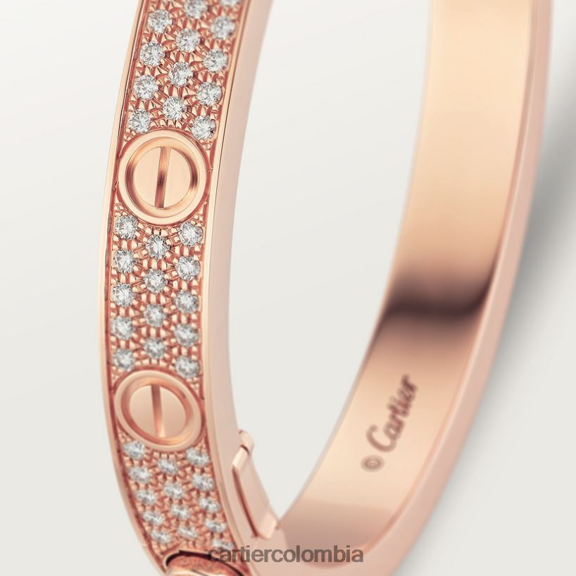 joyería Cartier pulsera de amor, pavimentada de diamantes oro rosa V0HXJN169