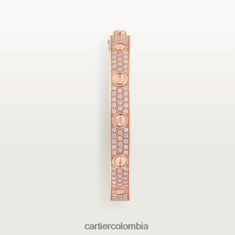 joyería Cartier pulsera de amor, pavimentada de diamantes oro rosa V0HXJN169
