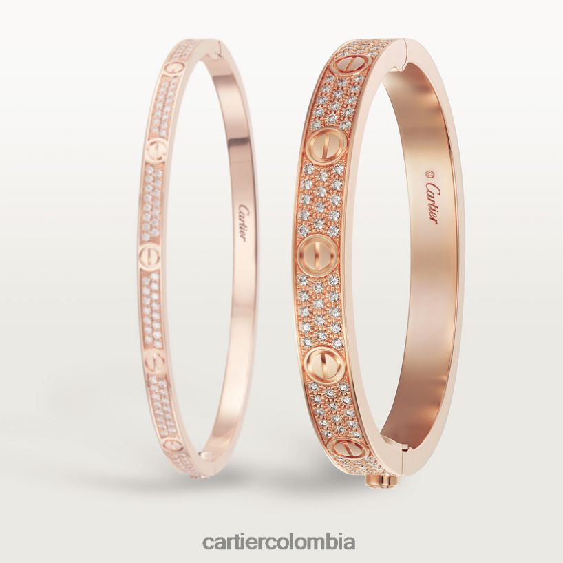 joyería Cartier pulsera de amor, pavimentada de diamantes oro rosa V0HXJN169