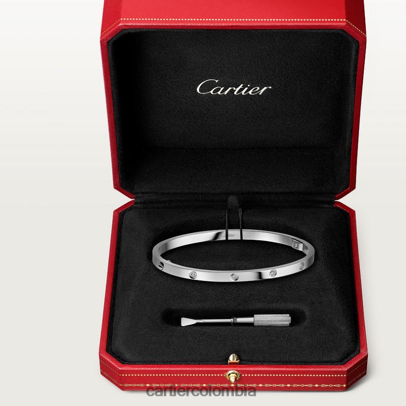 joyería Cartier pulsera love, modelo pequeño, 10 diamantes Oro blanco V0HXJN178