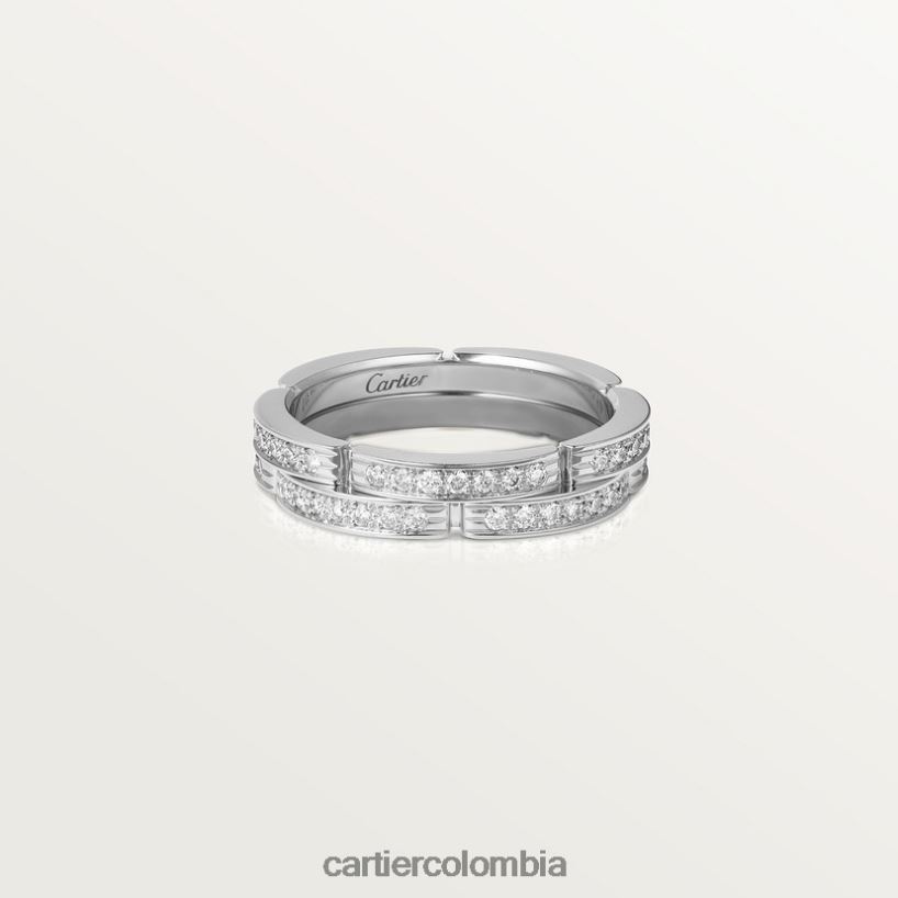 joyería Cartier Alianza fina maillon panthere, 2 medias hileras de diamantes Oro blanco V0HXJN141