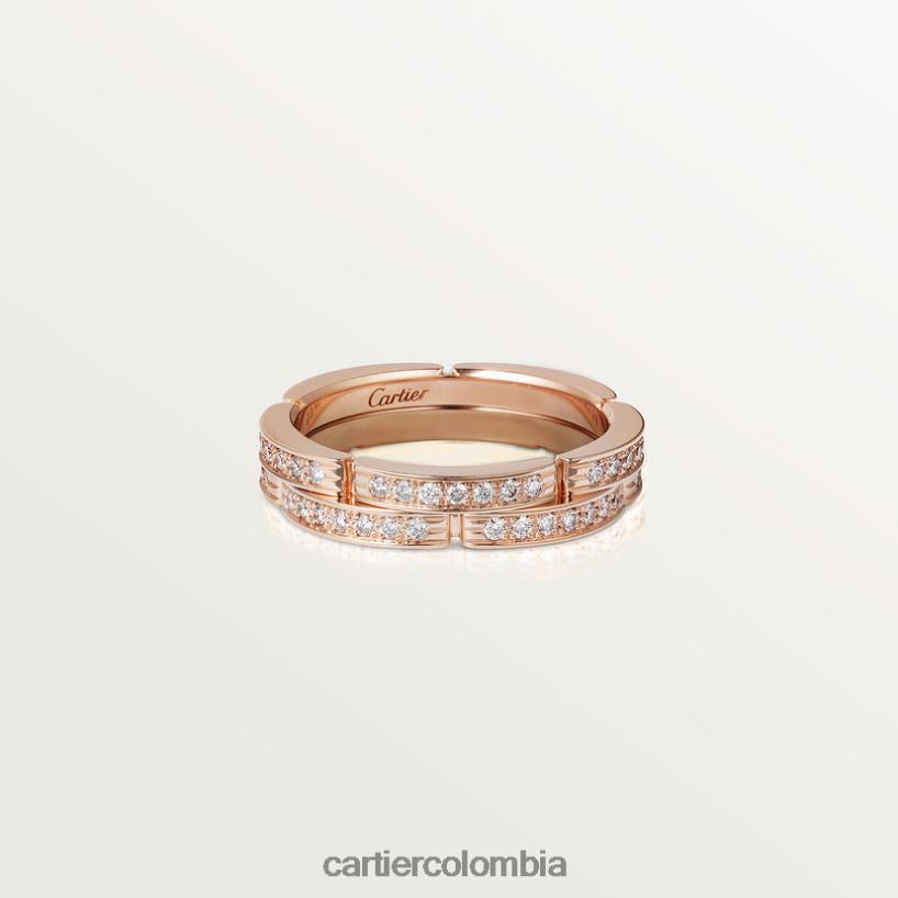 joyería Cartier Alianza fina maillon panthere, 2 medias hileras de diamantes oro rosa V0HXJN140