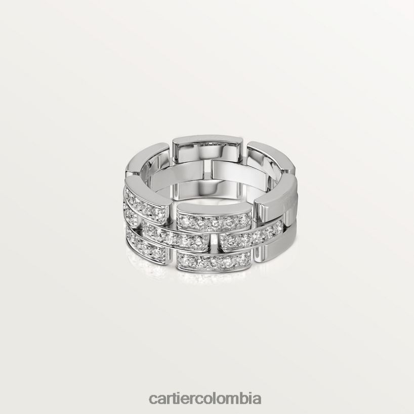 joyería Cartier anillo pantera maillón, 3 medias hileras de diamantes Oro blanco V0HXJN142