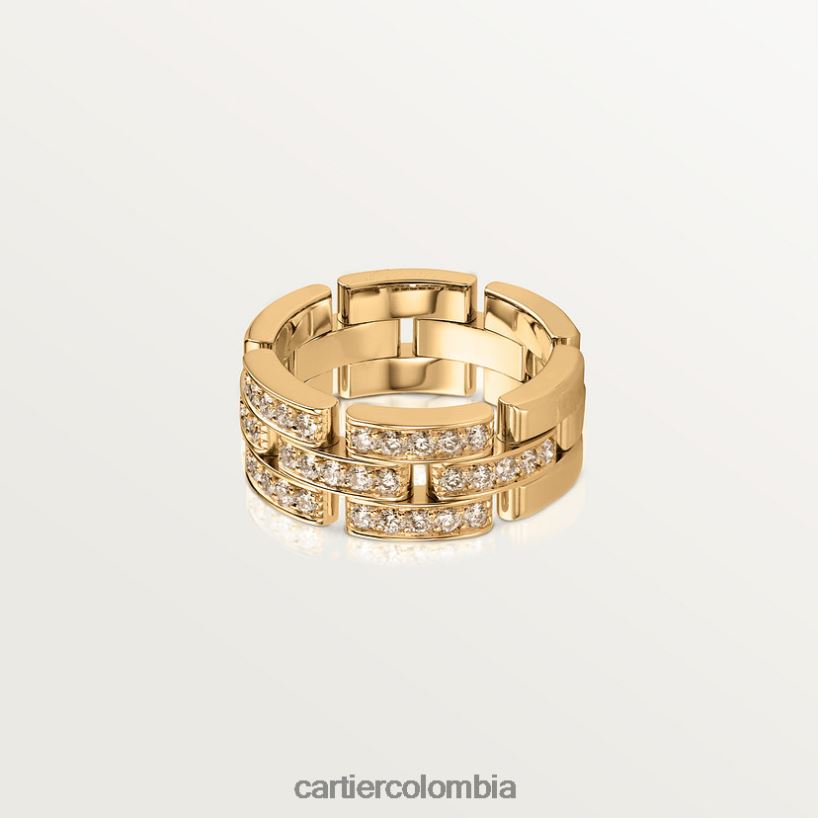 joyería Cartier anillo pantera maillón, 3 medias hileras de diamantes oro amarillo V0HXJN137