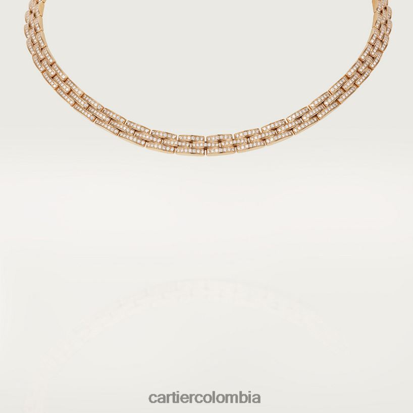 joyería Cartier Collar fino maillon panthera, 3 hileras de diamantes elegante V0HXJN597