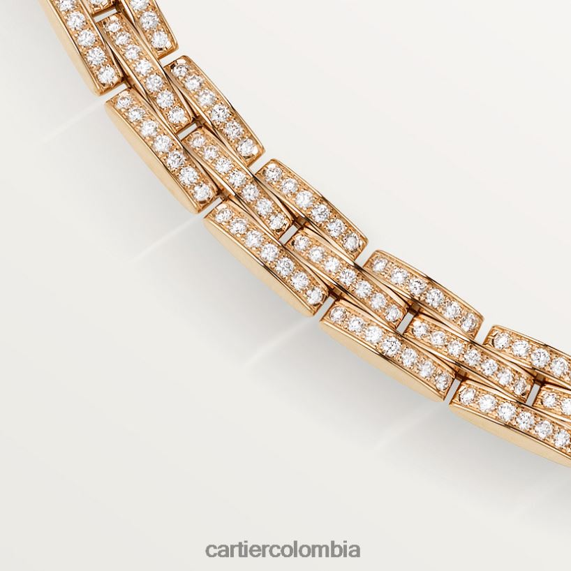joyería Cartier Collar fino maillon panthera, 3 hileras de diamantes elegante V0HXJN597