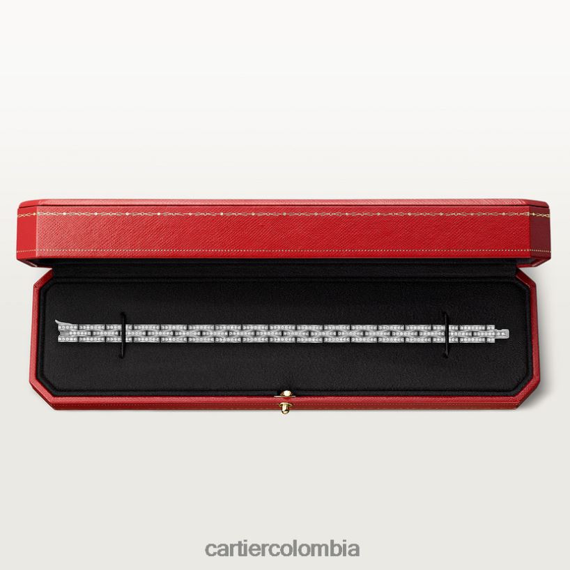 joyería Cartier Pulsera fina maillon panthere, 3 hileras de diamantes Oro blanco V0HXJN344