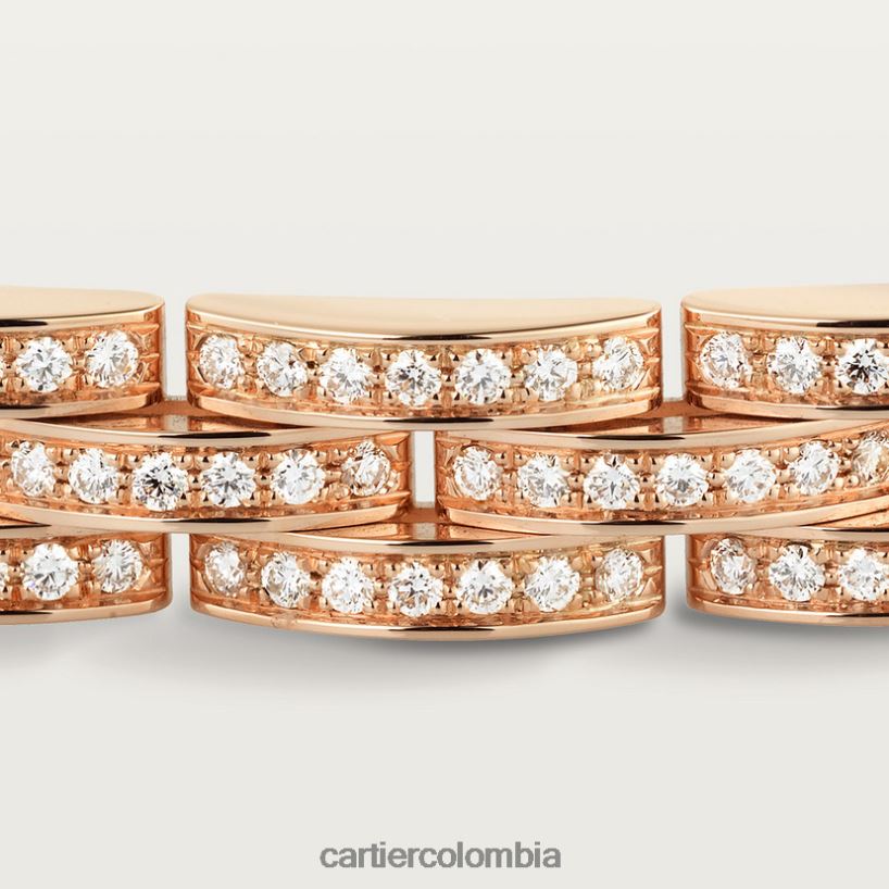 joyería Cartier Pulsera fina maillon panthere, 3 hileras de diamantes elegante V0HXJN345