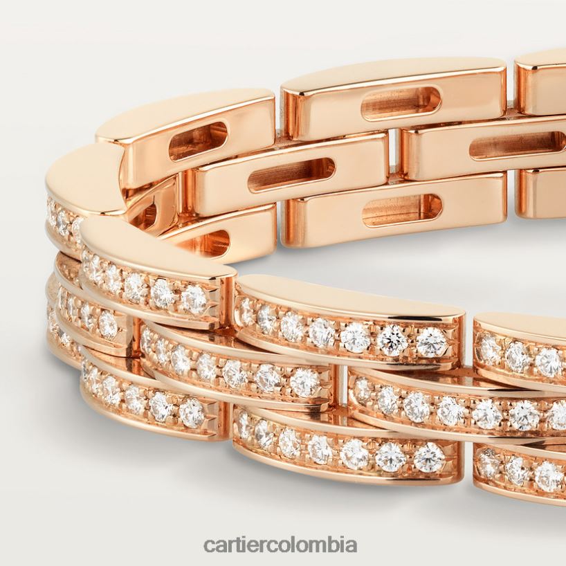 joyería Cartier Pulsera fina maillon panthere, 3 hileras de diamantes elegante V0HXJN345