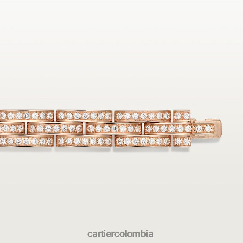 joyería Cartier Pulsera fina maillon panthere, 3 hileras de diamantes elegante V0HXJN345