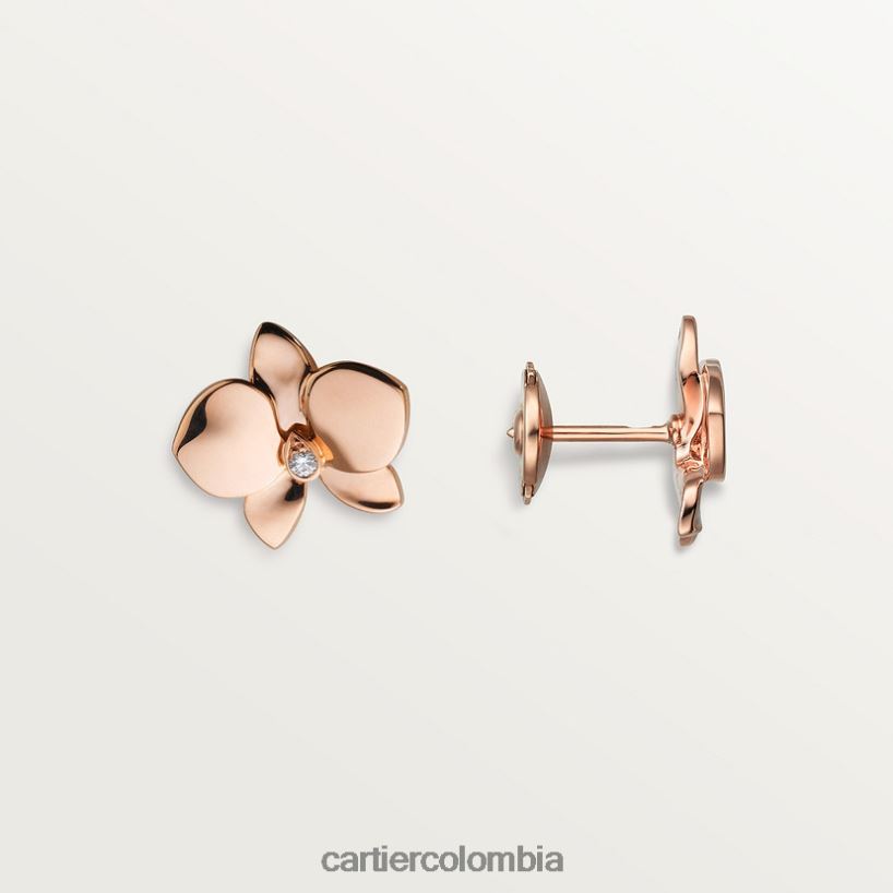 joyería Cartier pendientes caricias de orquídeas por oro rosa V0HXJN752