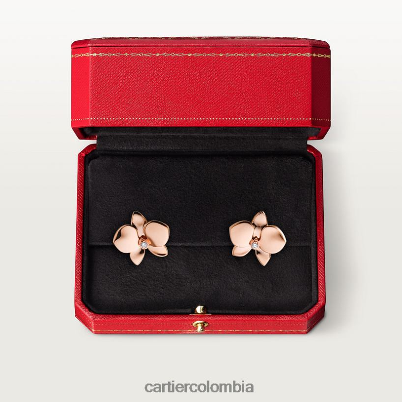 joyería Cartier pendientes caricias de orquídeas por oro rosa V0HXJN752
