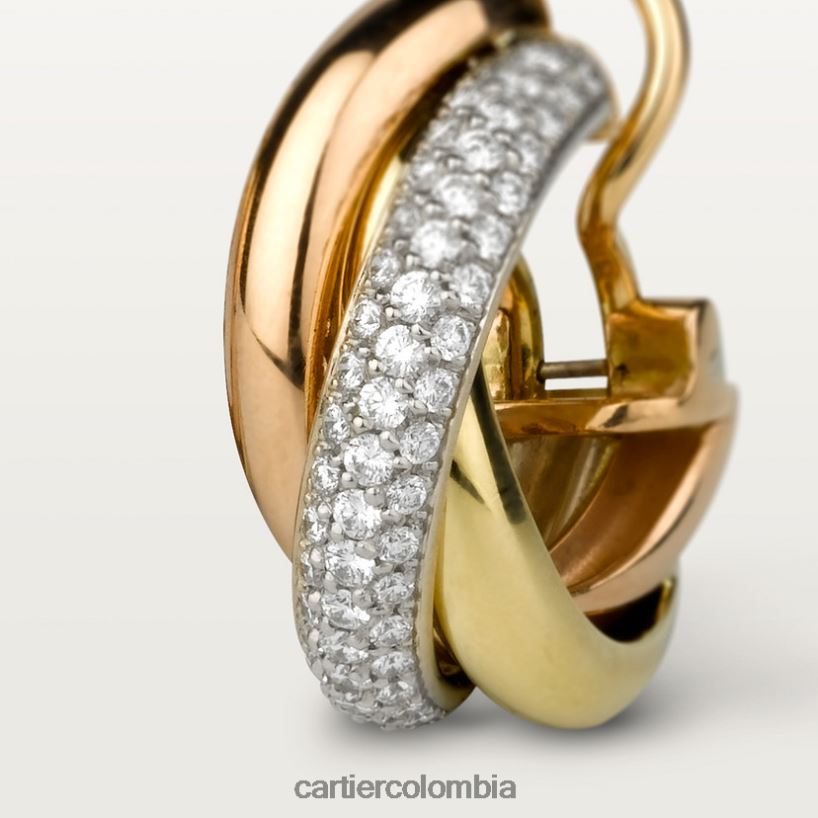 joyería Cartier pendientes de la trinidad 3 oros V0HXJN626