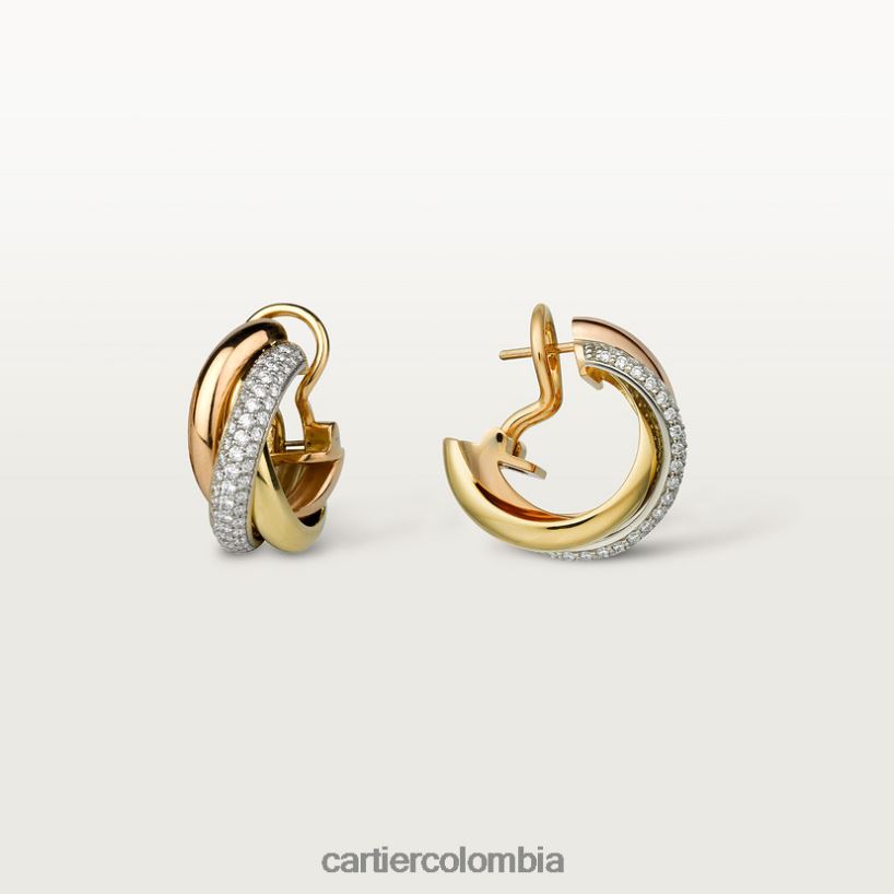 joyería Cartier pendientes de la trinidad 3 oros V0HXJN626