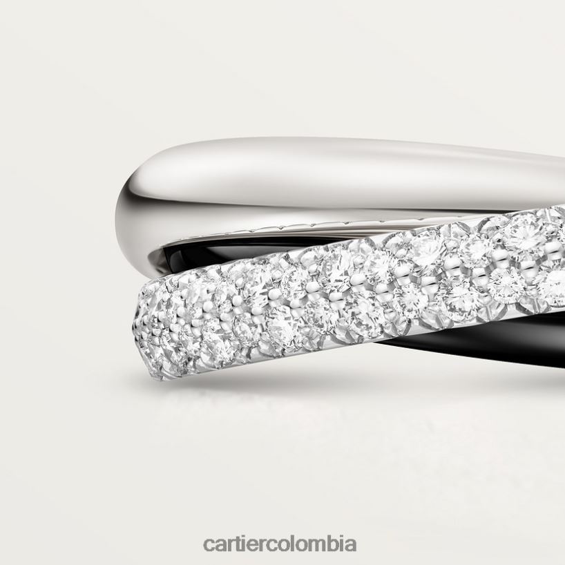 joyería Cartier Anillo Trinity de cerámica, modelo pequeño. Oro blanco V0HXJN58