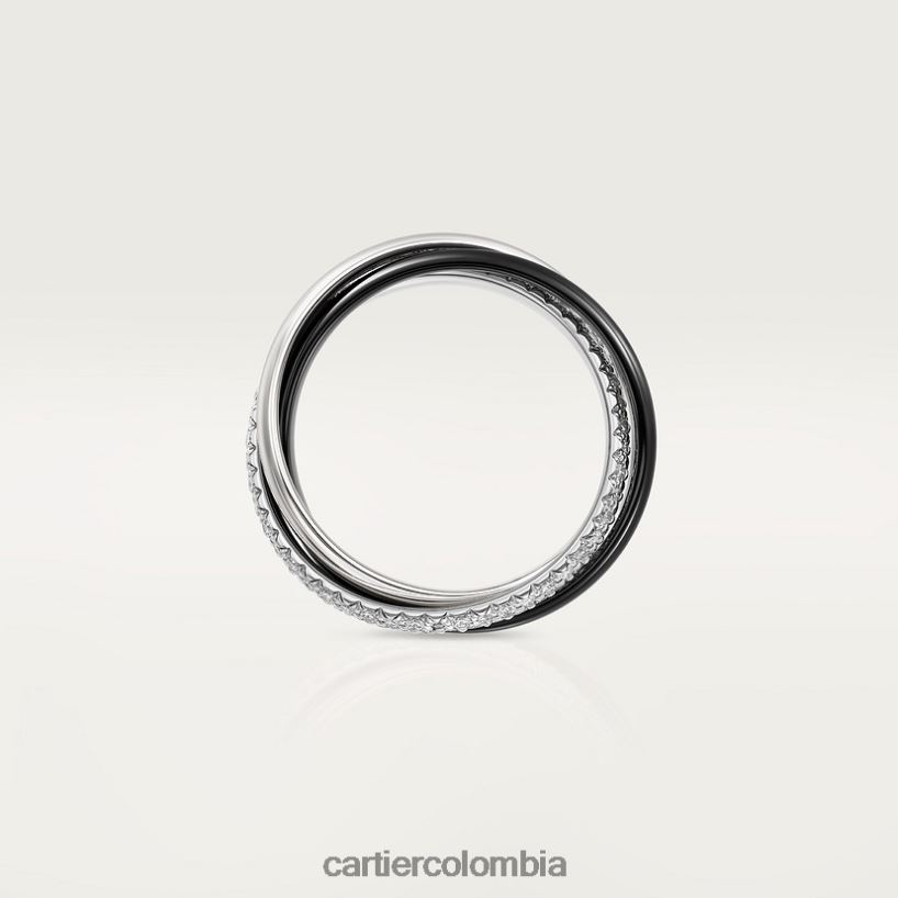 joyería Cartier Anillo Trinity de cerámica, modelo pequeño. Oro blanco V0HXJN58