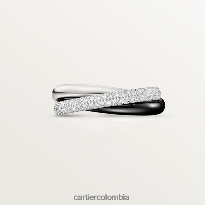 joyería Cartier Anillo Trinity de cerámica, modelo pequeño. Oro blanco V0HXJN58