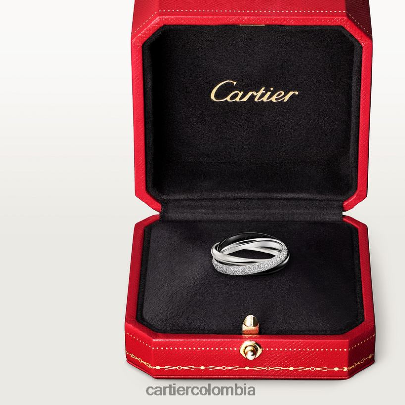 joyería Cartier Anillo Trinity de cerámica, modelo pequeño. Oro blanco V0HXJN58